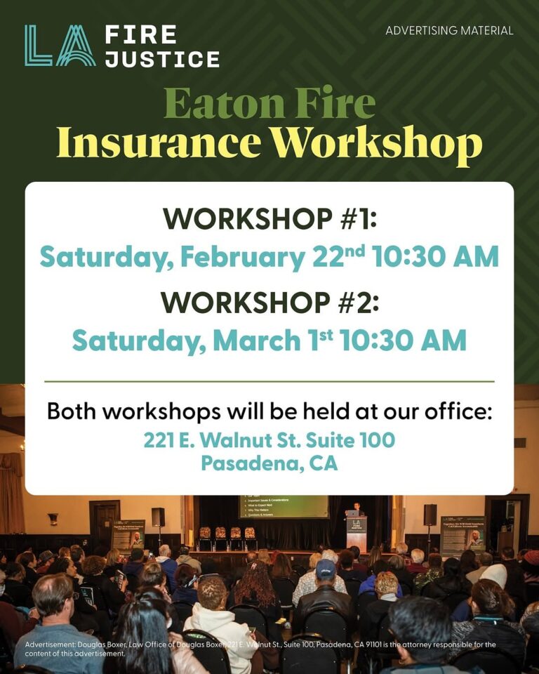 Eaton Fire Insurance Workshop